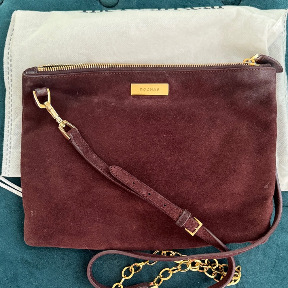 Rochas Burgundy Suede Crossbody